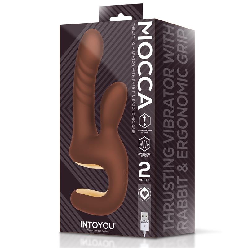 Mocca Thrusting Vibrator w/Rabbit & Grip Cl,27