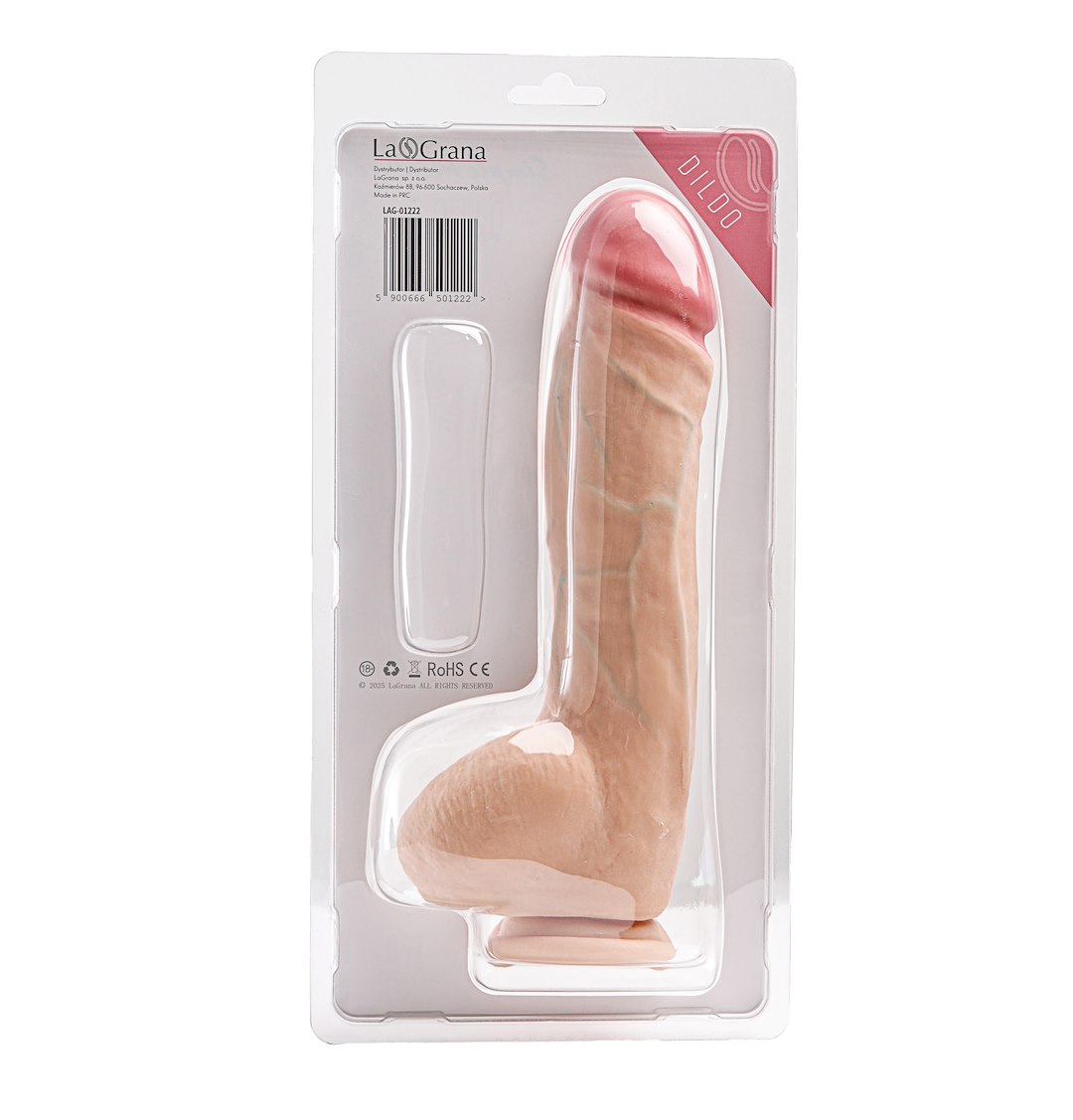 Simple Pleasure dildo z wbudowanym kręgosłupem cyberskóra kolor cielisty 25,5 cm — zdjęcie 2