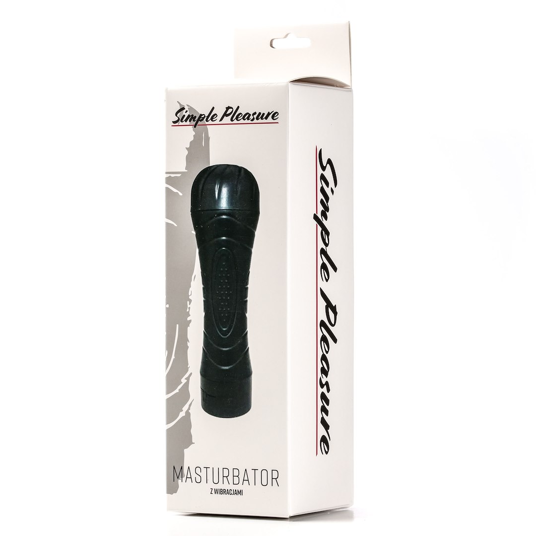 Simple Pleasure - Masturbator Z Wibracj¹ Wagina  Cyberskóra Baterie Czarny