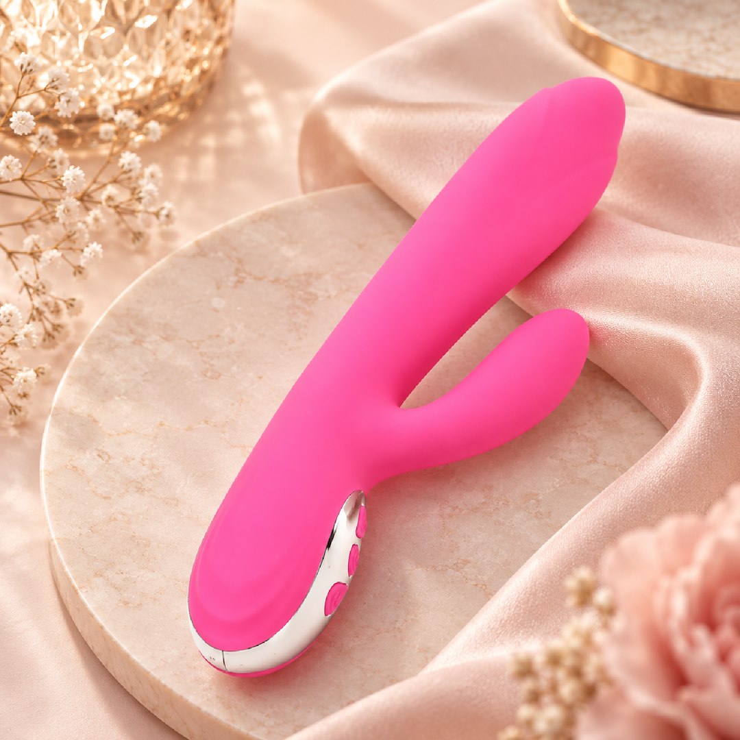 Wibrator Silikonowy Typ Króliczek Ładowany Usb Różowy — zdjęcie 4
