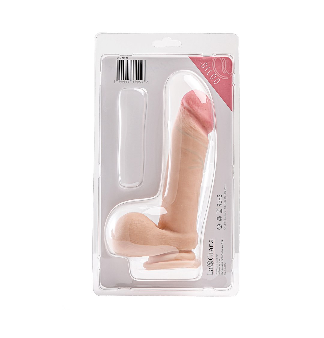 Simple Pleasure dildo z wbudowanym kręgosłupem cyberskóra kolor cielisty 20cm — zdjęcie 2