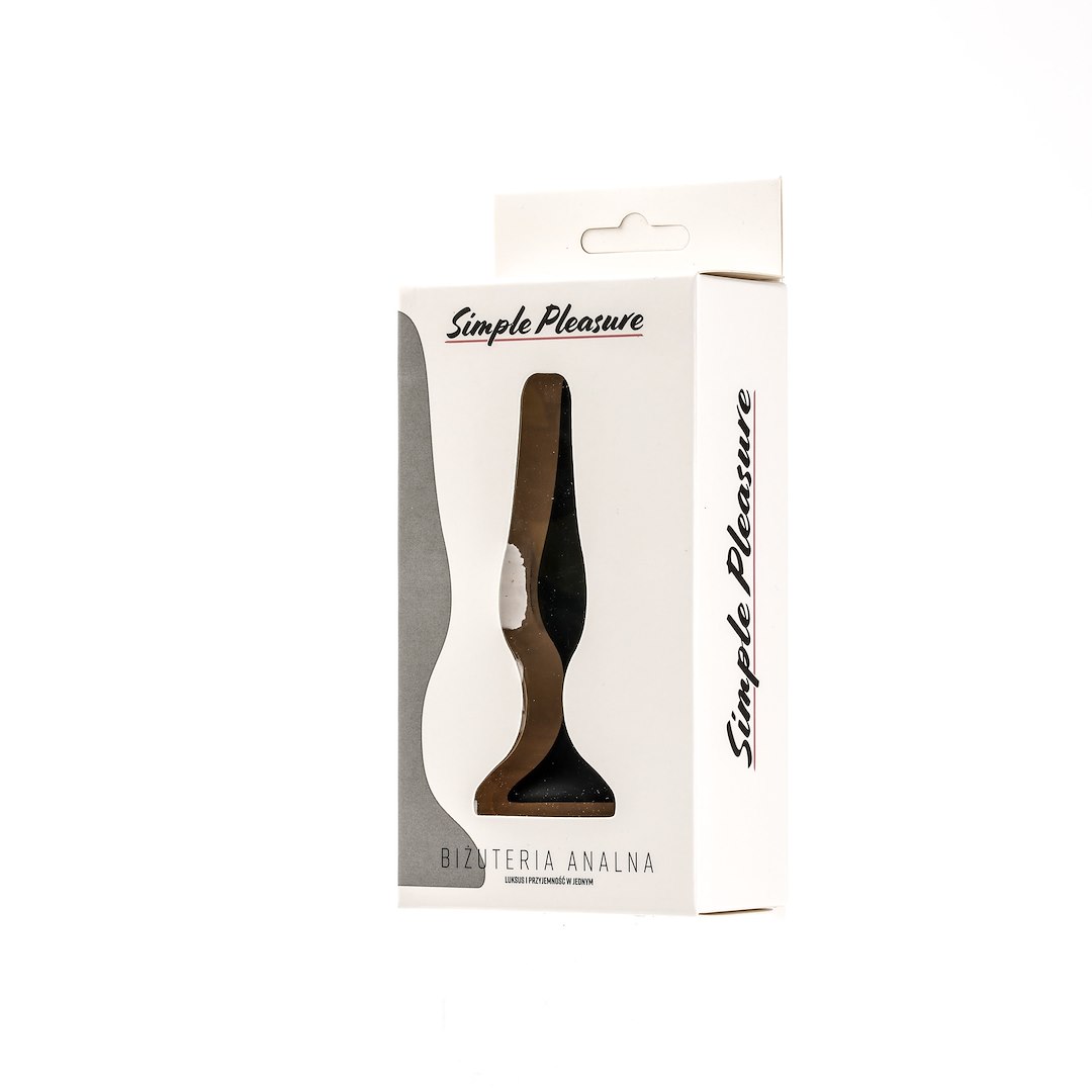 Simple Pleasure - Korek Analny Silikonowy Czarny Smuk³y D³ugi Rozmiar S