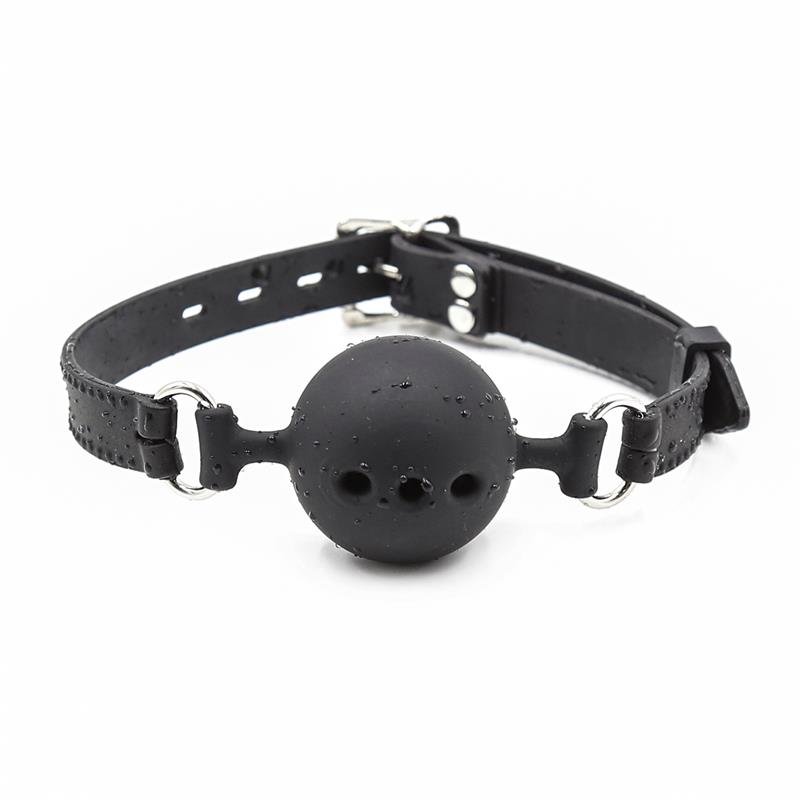 Silicone Breathable Ball Gags 4,5 cm Size M Black — zdjęcie 2