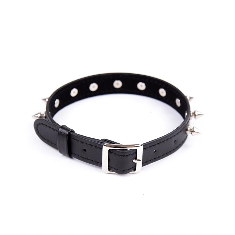 Collar with Spikes Adjustable 43 cm Black — zdjęcie 2