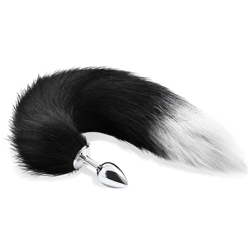 Anal Plug Black and White Foxy Tail — zdjęcie 2