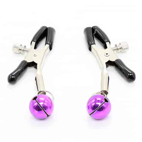 Nipple Clamps with Purple Bell
