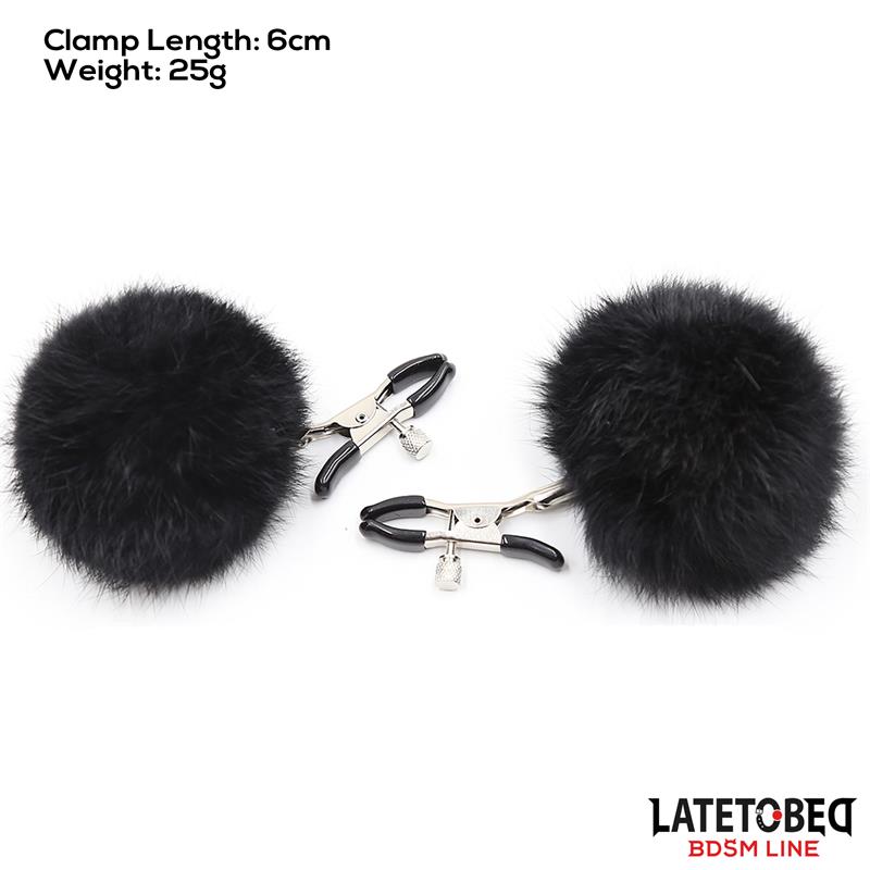 Nipple Clamps with Black Fur — zdjęcie 2