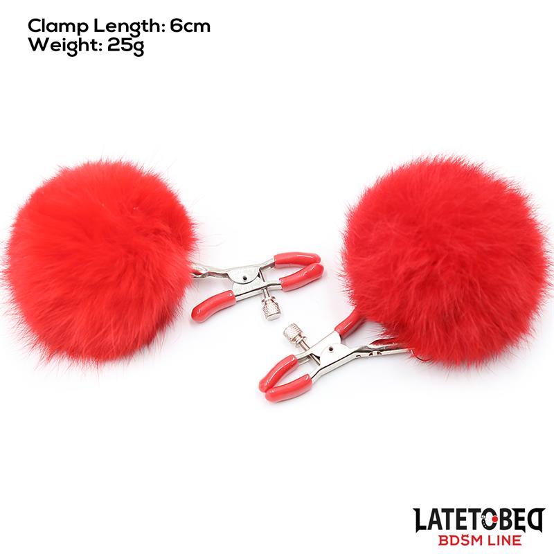 Nipple Clamps Adjustable with Fur — zdjęcie 2