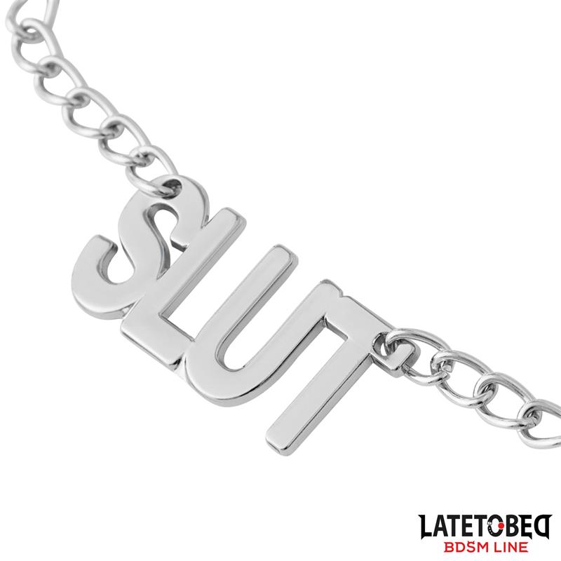 Nipple clamps with Chain - Slut — zdjęcie 2