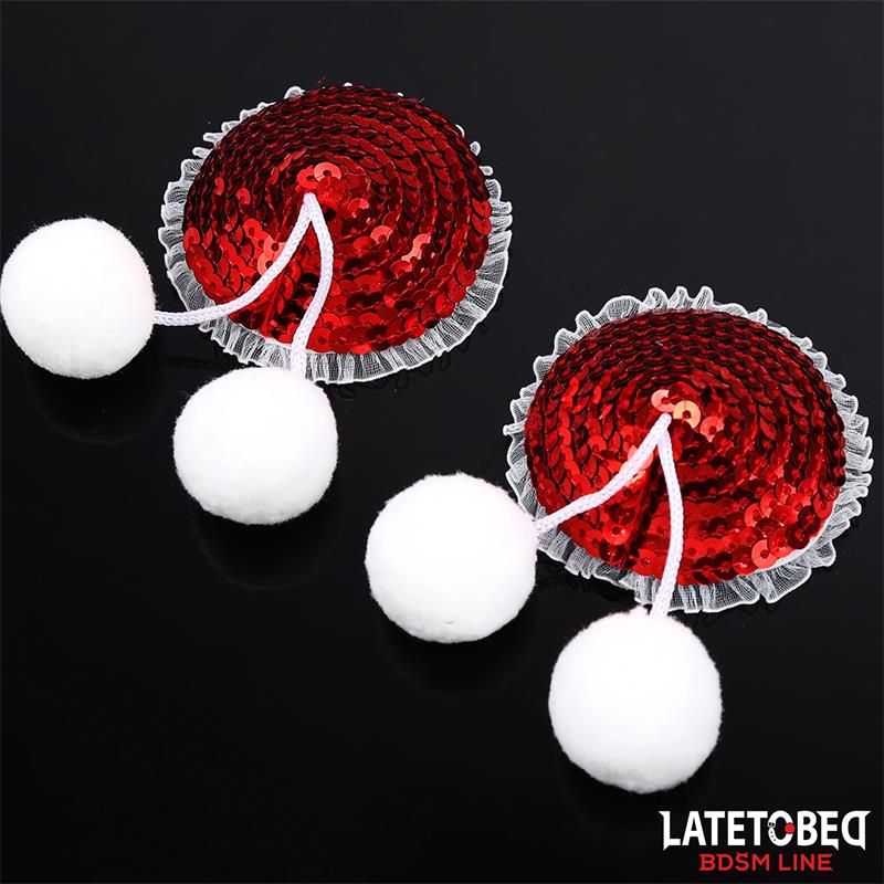 Nipple Pasties with Red Sequin Pom-Pom — zdjęcie 2