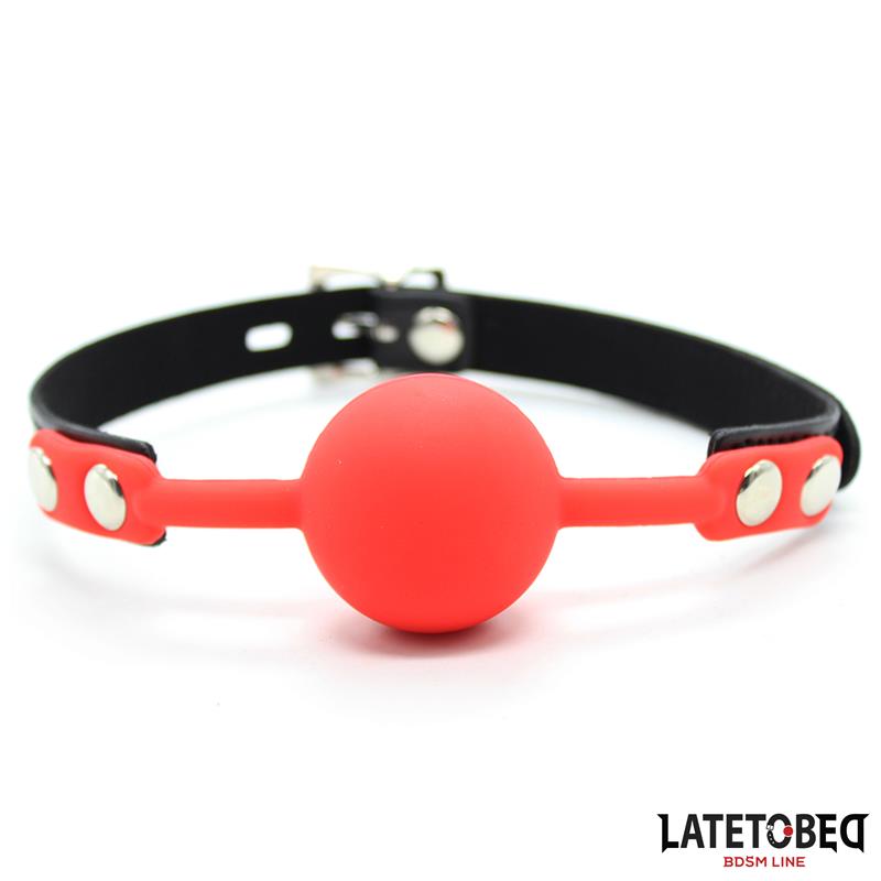 Silicone Ball Gag with Padlock Red — zdjęcie 2