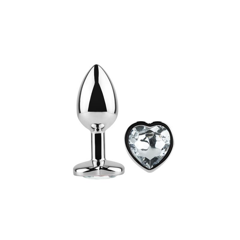Heart Shaped Butt Plug White Size S — zdjęcie 2