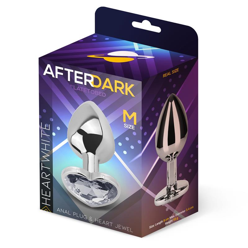 Heart Shaped Butt Plug White Size M — zdjęcie 2