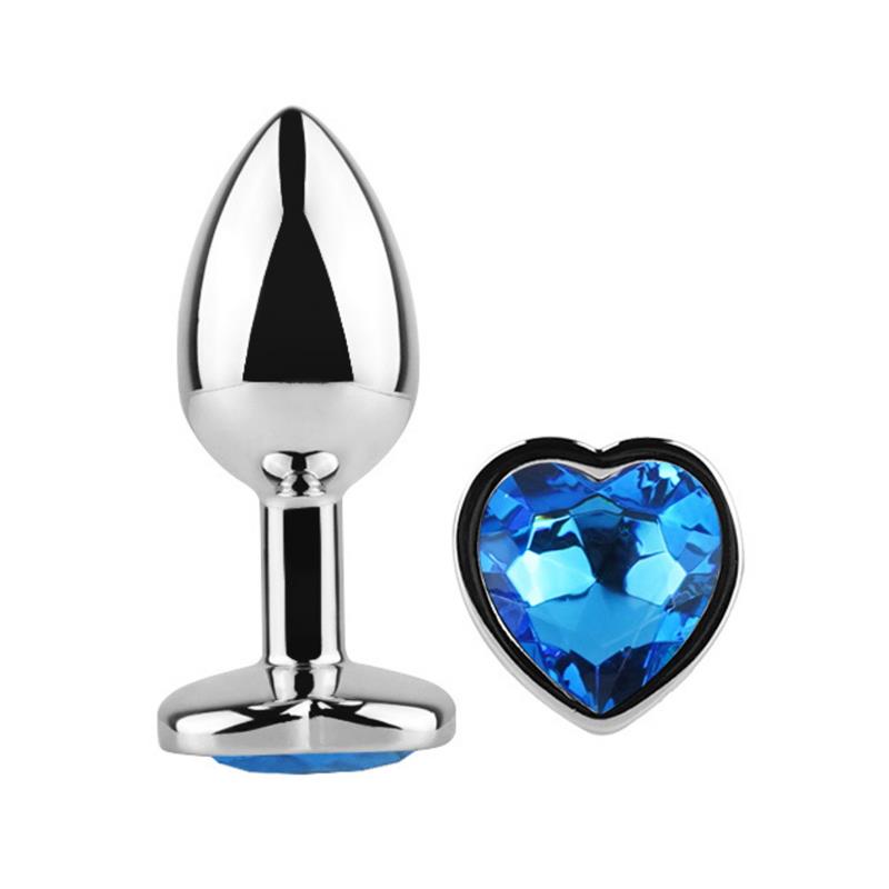 Heart Shaped Butt Plug Blue Sapphire Size L — zdjęcie 2