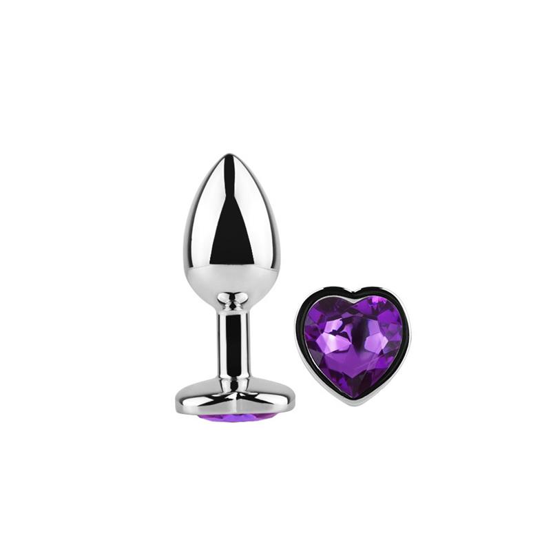 Heart Shaped Butt Plug Purple Lavender Size S — zdjęcie 2