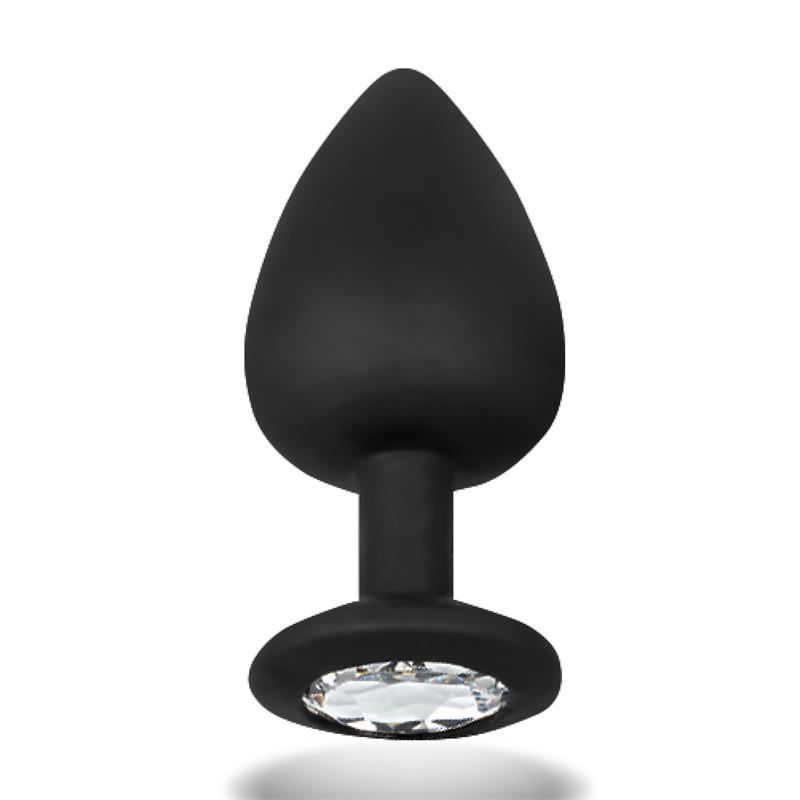 Sparkly Butt Plug Silicone Size M 8 cm x 3.5 cm — zdjęcie 2