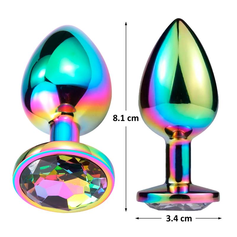 Space Journey Multicolor Butt Plug with Jewel Size M — zdjęcie 2