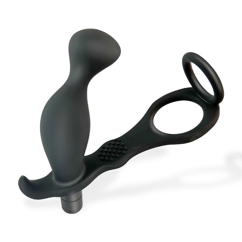 Larimar Vibrating Anal Plug with Penis and Testicles Ring — zdjęcie 2
