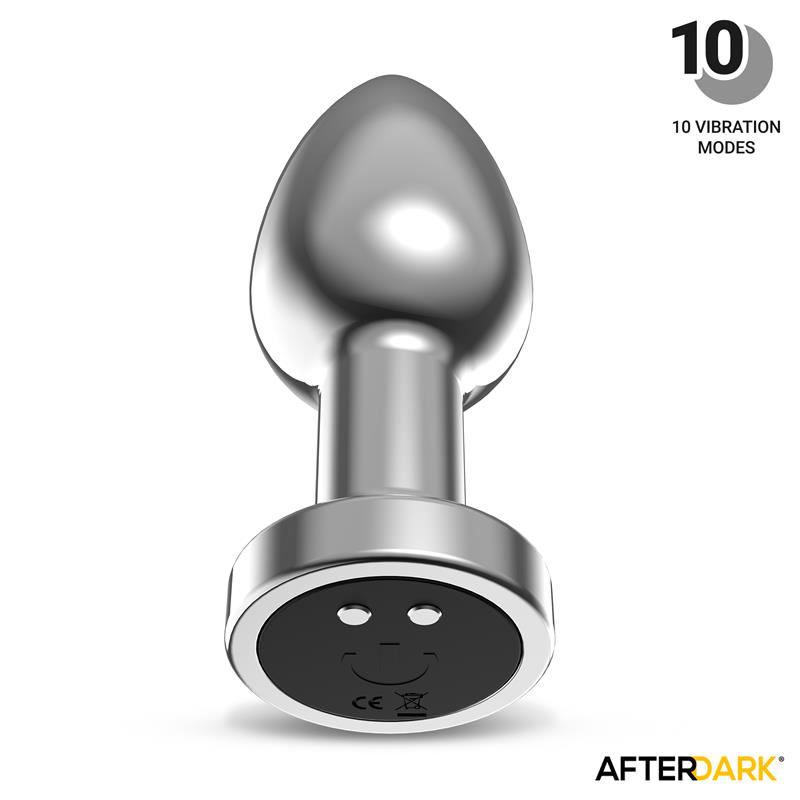 Dimpor Chrome Anal Plug with Vibration and Magnetic USB Size S — zdjęcie 4
