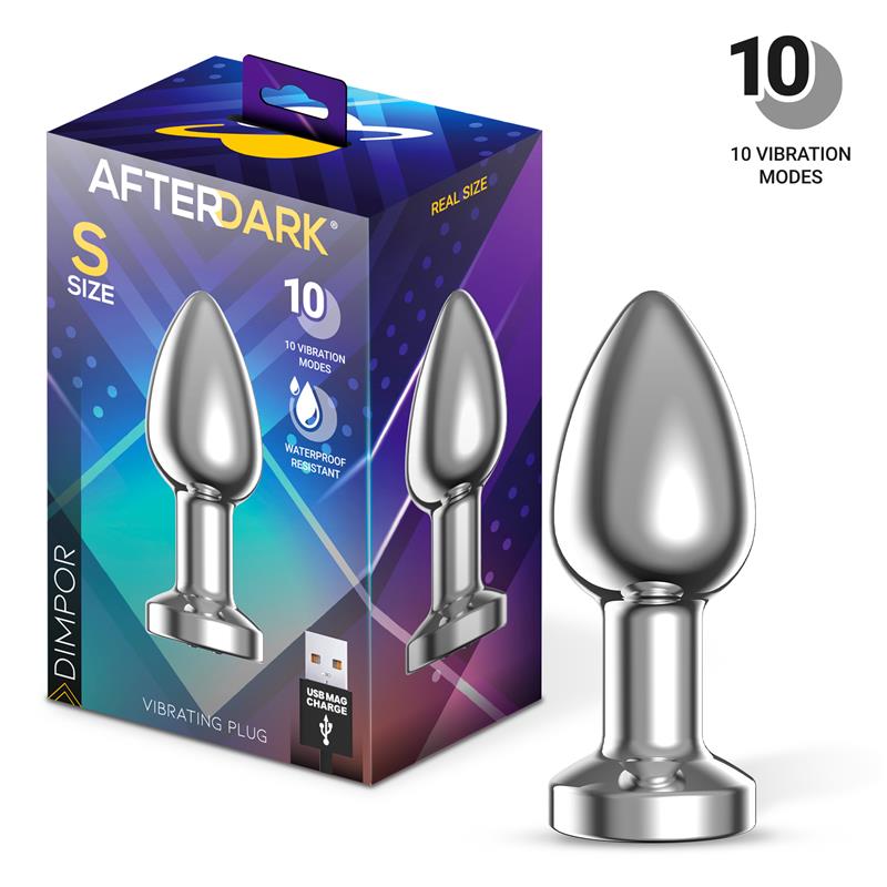 AFTERDARK - Dimpor Chrome Anal Plug with Vibration and Magnetic USB Size S