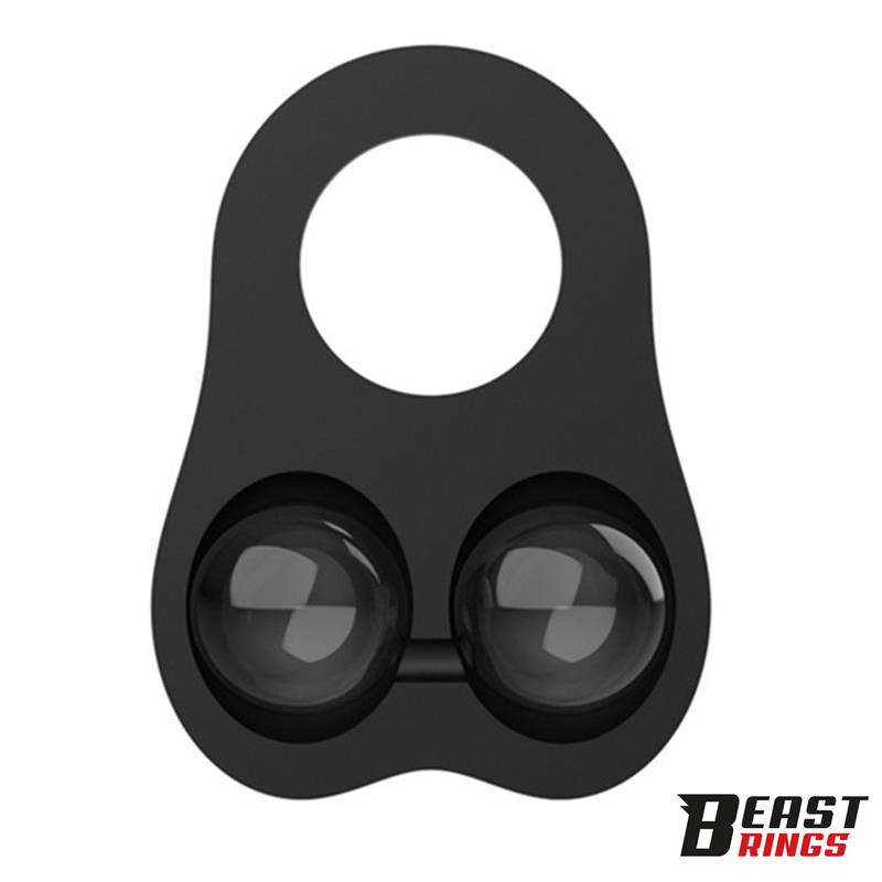 Penis Ring with Glass Balls Liquid Silicone 30 mm — zdjęcie 2