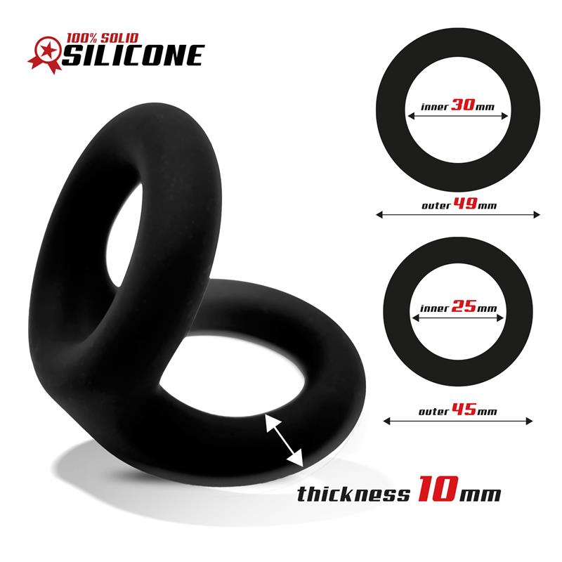 Solid Silicone Double Penis Ring 2.5 / 3 cm — zdjęcie 2