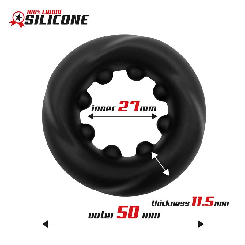 Twisted Liquid Silicone Cock Ring 2.7 cm — zdjęcie 2