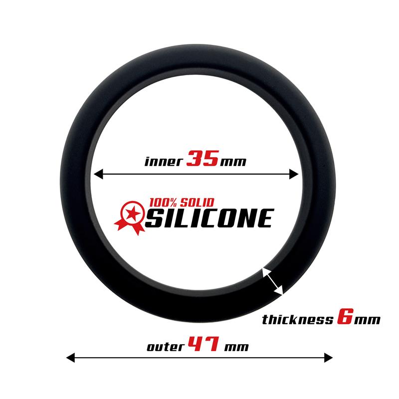 Cock Ring Solid Silicone 3.5 cm Black — zdjęcie 2