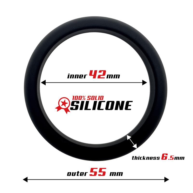 Cock Ring Solid Silicone 4.2 cm Black — zdjęcie 2