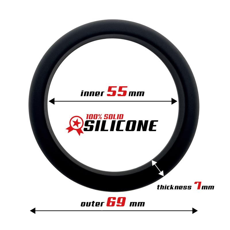 Cock Ring Solid Silicone 5.5 cm Black — zdjęcie 2