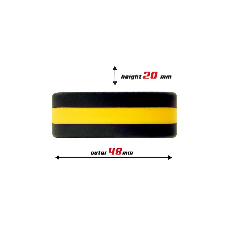 Penis Ring 100% Solid Silicone 3.6 cm Yellow and Black — zdjęcie 2
