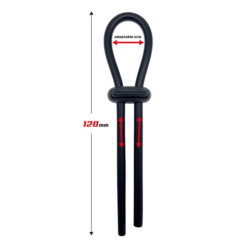 Adjustable Lasso Cock Ring Solid Silicone Black — zdjęcie 2