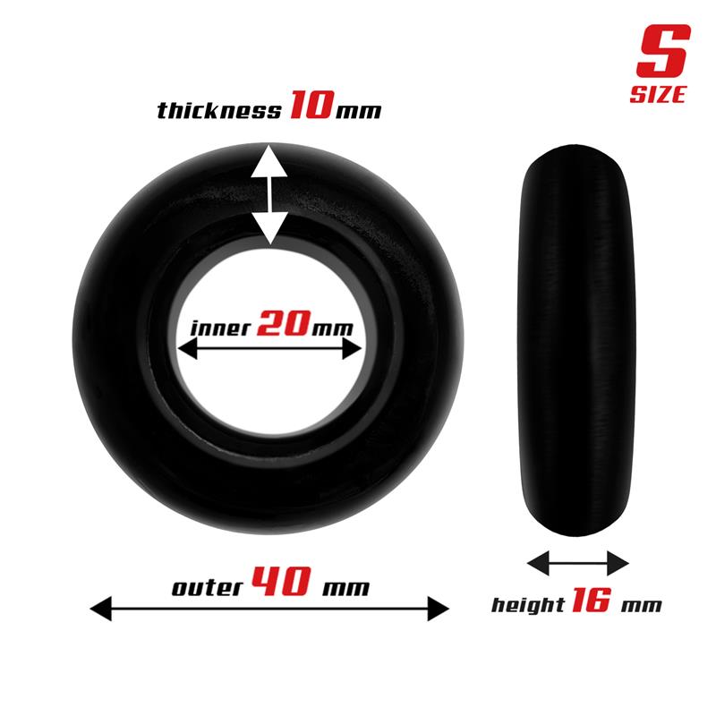 Set of 3 Cock Rings Flexible Black — zdjęcie 2