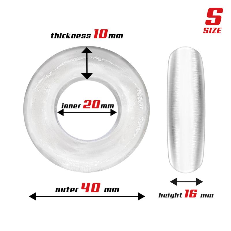 Set of 3 Cock Rings Flexible Clear — zdjęcie 2