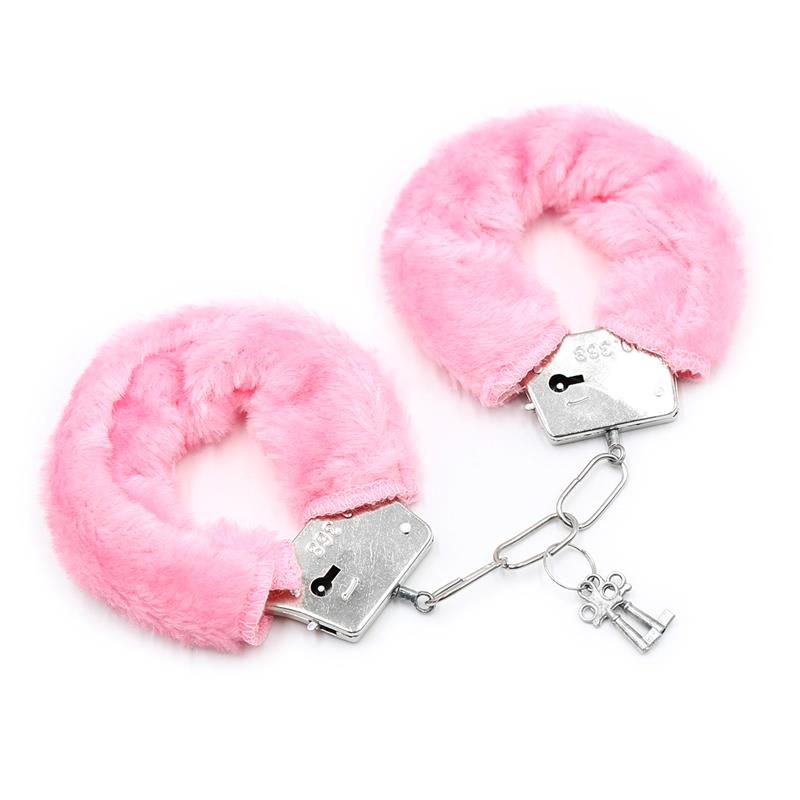 Furry Metal Handcuffs Pink — zdjęcie 2