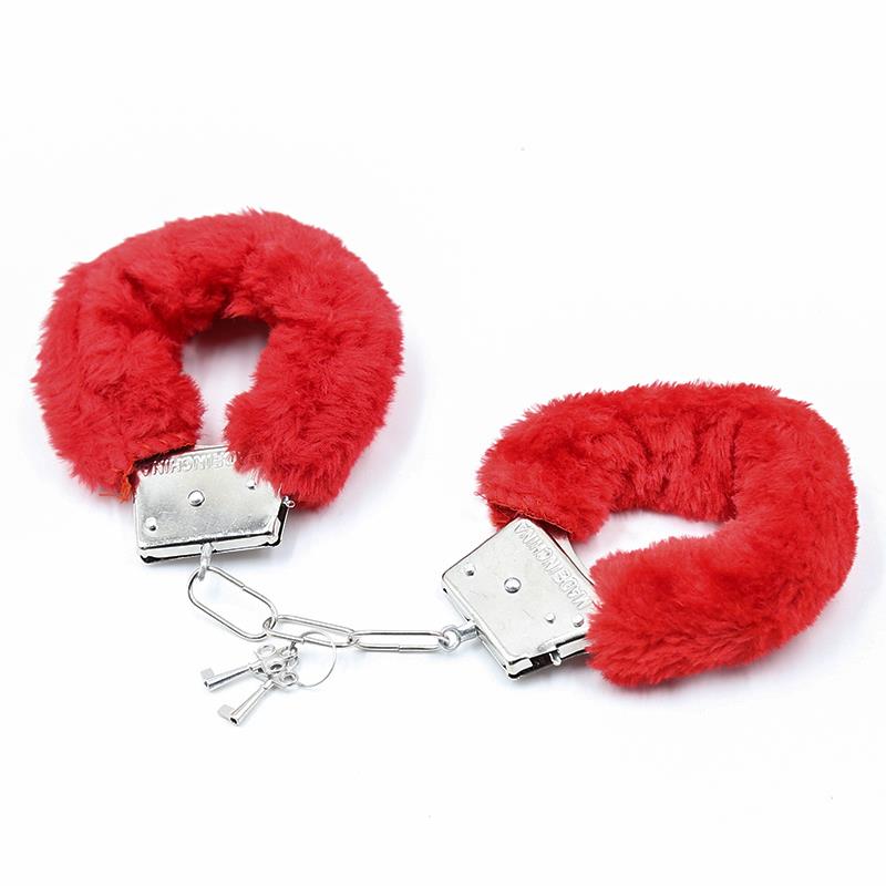 Furry Metal Handcuffs Red — zdjęcie 2