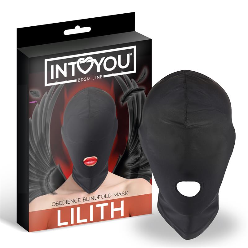 Lilith Incognito Mask with Opening in the Mouth Black — zdjęcie 2