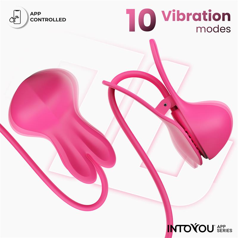 Tickly Nipple Clamps ith Vibration, Remote and Necklace with App — zdjęcie 2
