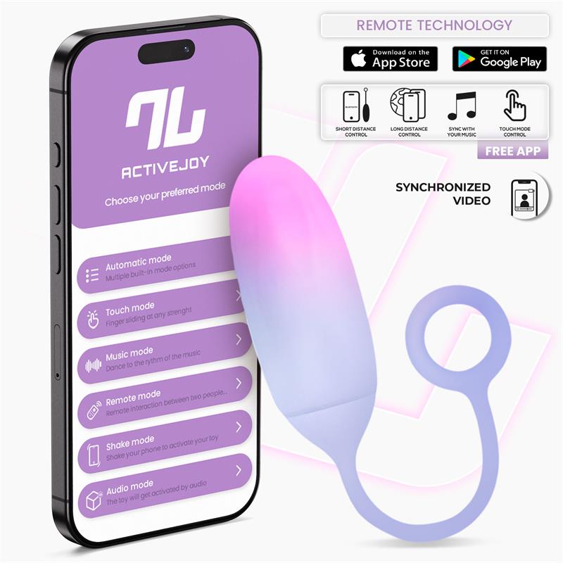 Vibrating Egg Double Layer Silicone with APP Pink/Blue — zdjęcie 2