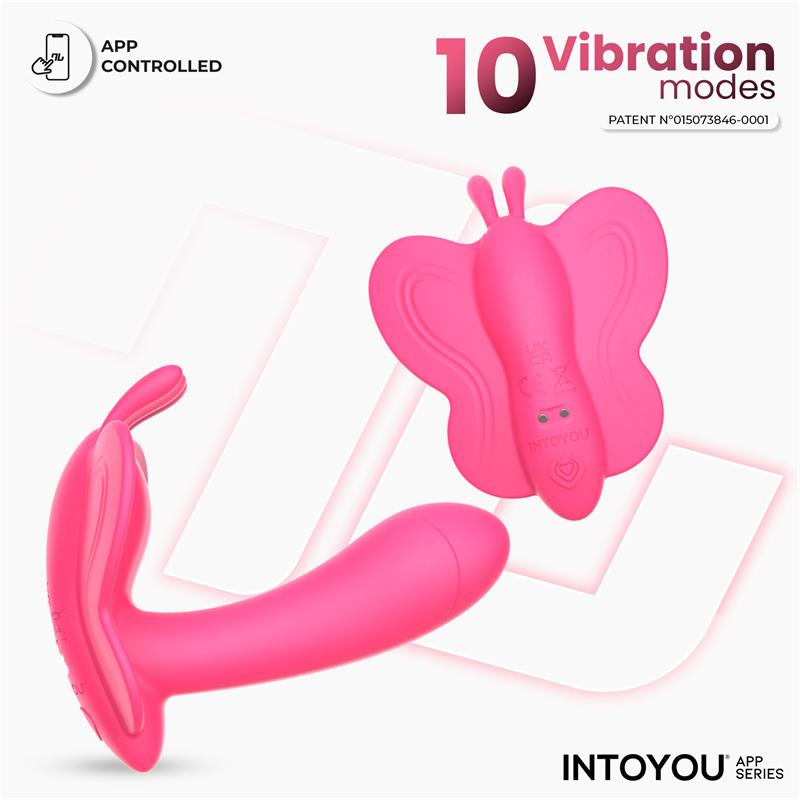 Wingy Butterfly Vibrator with App Peach Red — zdjęcie 4