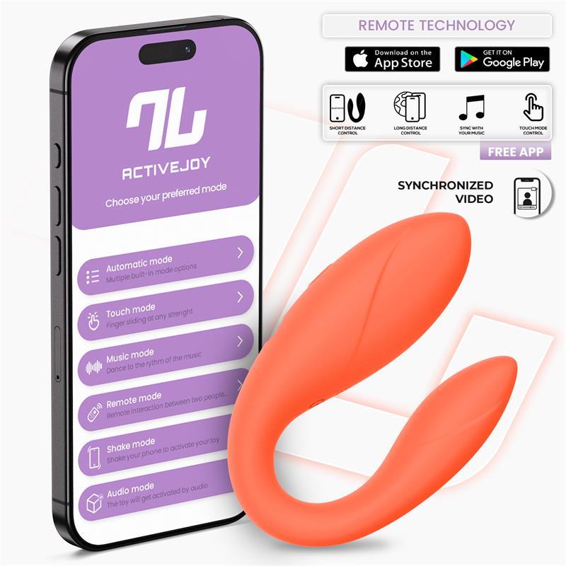 Couple Toy with App Flexible Silicone Salmon — zdjęcie 2