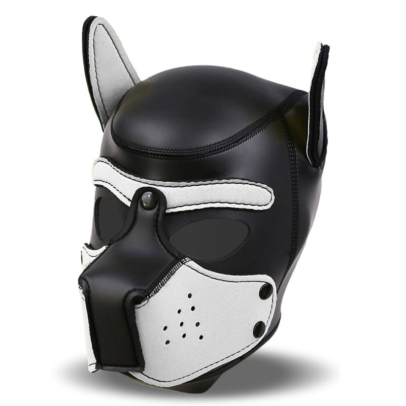 Hound Neoprene Dog Hood with Removable Muzzle White/Black One Size — zdjęcie 2