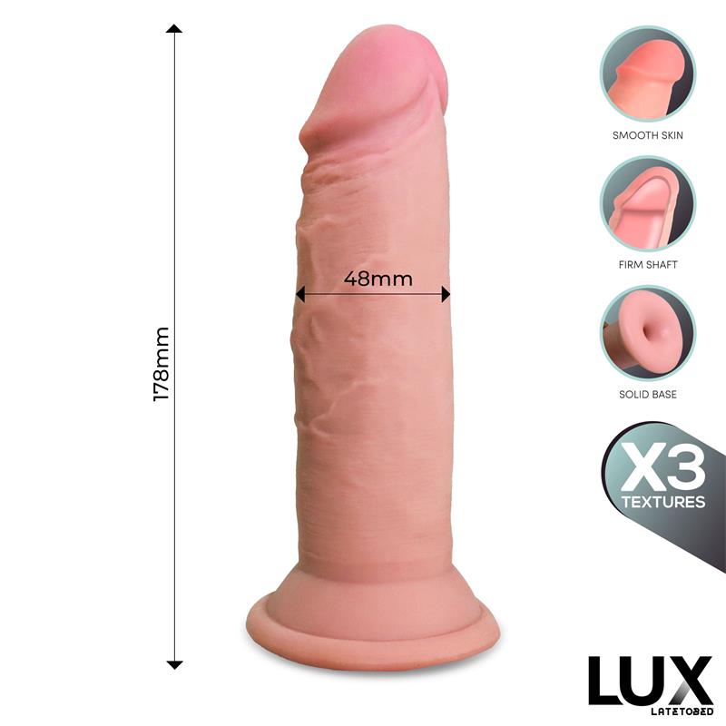 Wolf Triple Texture Dildo 7" Skin Colour TPE Cl,24 — zdjęcie 2