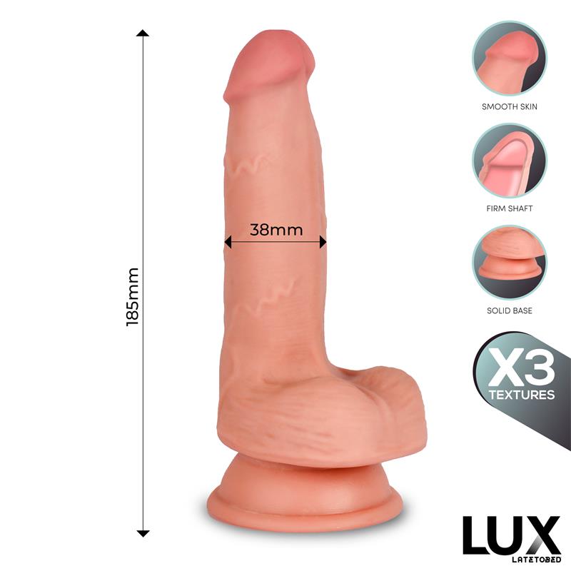 Hans Triple Texture Dildo w/Balls 7,2" Skin Cl,12 — zdjęcie 2