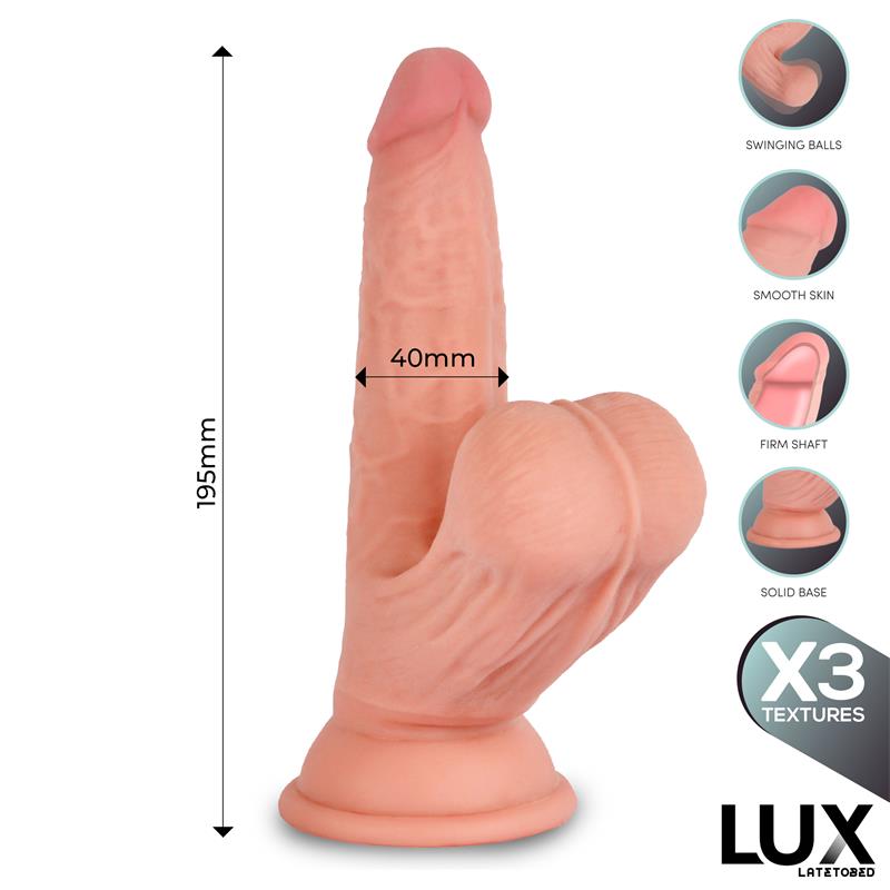 Lars Triple Texture Dildo w/Swing Balls 7,6" Cl,12 — zdjęcie 2