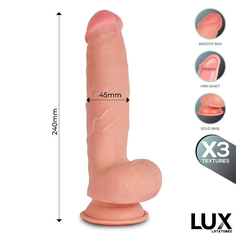 Klaus Triple Texture Dildo w/Balls 9,4" Cl,12 — zdjęcie 2