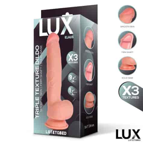 Klaus Triple Texture Dildo w/Balls 9,4  Cl,12