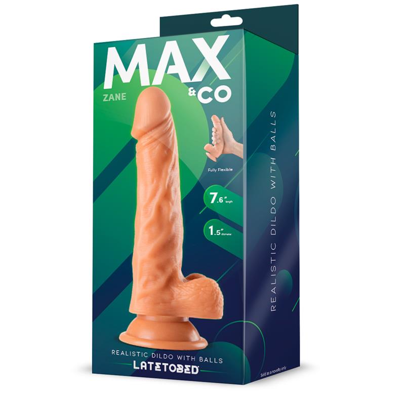 Zane Realistic Dildo with Testicles Flesh 7,6 - 19.5 cm — zdjęcie 2