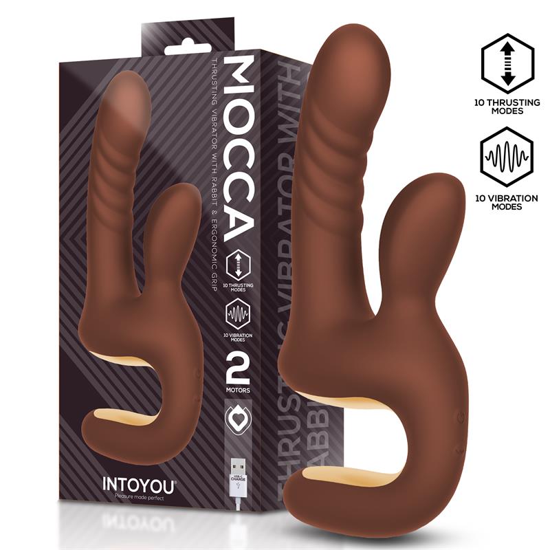 Mocca Thrusting Vibrator w/Rabbit & Grip Cl,27 — zdjęcie 2