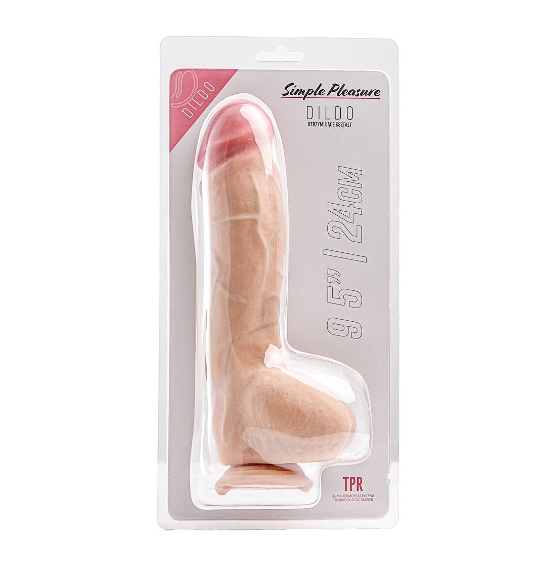 Simple Pleasure dildo z wbudowanym krêgos³upem cyberskóra kolor cielisty 25,5 cm